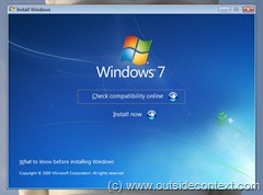 Windows 7 install screen Windows 7 install screen