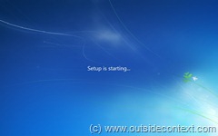 Windows 7 install screen Windows 7 install screen