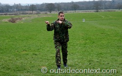 He's saying, "Don't run like this!" He's saying, "Don't run like this!"
