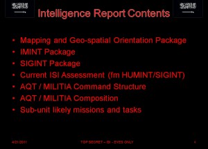 ISI Briefing Information Cover Sheet